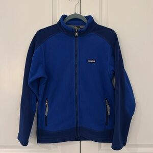 Patagonia Kids Unisex Blue Fleece Zip-up Jacket Size XL 14